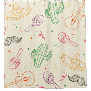 Hand Drawn Illustration Of Cinco De Mayo Day Shower Curtain