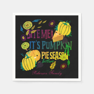 Hand-drawn illustration Pumpkin Pie Season  Napkin