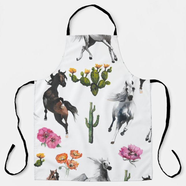 Hand drawn illustration. Seamless pattern. Cute ca Apron (Front)
