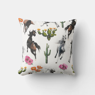 Hand drawn illustration. Seamless pattern. Cute ca Cushion