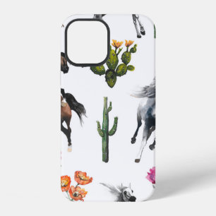 Hand drawn illustration. Seamless pattern. Cute ca iPhone 12 Case