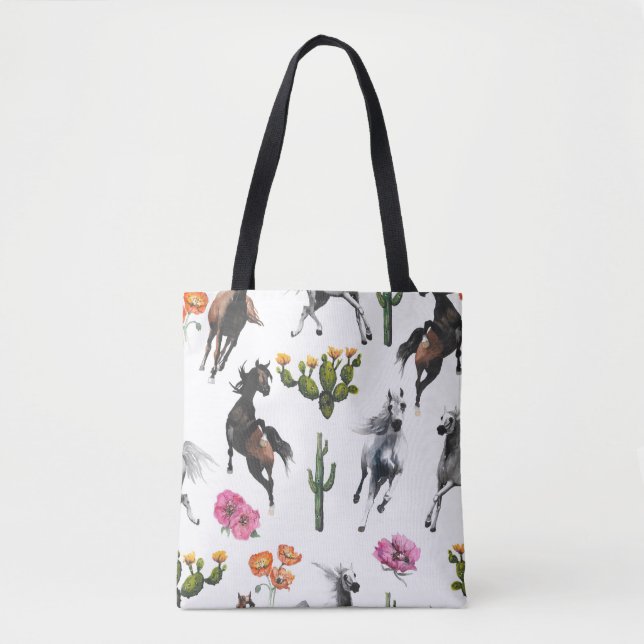 Hand drawn illustration. Seamless pattern. Cute ca Tote Bag (Front)