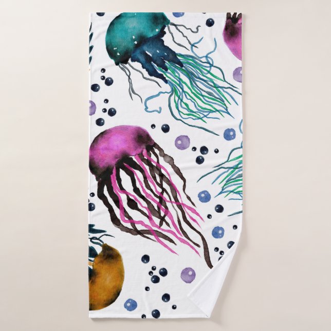 Hand drawn illustration. Seamless pattern. Digital Bath Towel (Bath Towel)