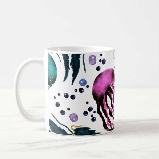 Hand drawn illustration. Seamless pattern. Digital Coffee Mug (Left)