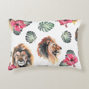 Hand drawn illustration. Watercolor seamless patte Decorative Cushion