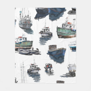 Hand drawn illustration. Watercolor seamless patte Fleece Blanket