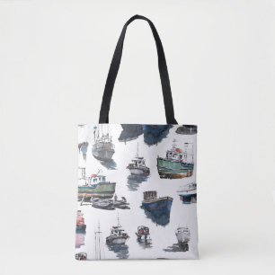 Hand drawn illustration. Watercolor seamless patte Tote Bag