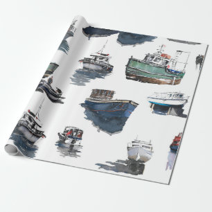 Hand drawn illustration. Watercolor seamless patte Wrapping Paper
