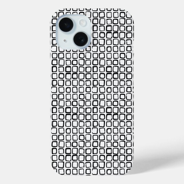 Hand-Drawn Inky Squares Grid Case-Mate iPhone Case (Back)