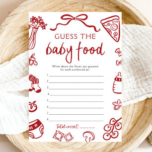 Hand Drawn Italian Baby Shower Guess The Baby Food Invitation