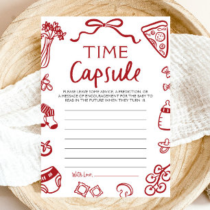 Hand Drawn Italian Baby Shower Time Capsule Game Invitation