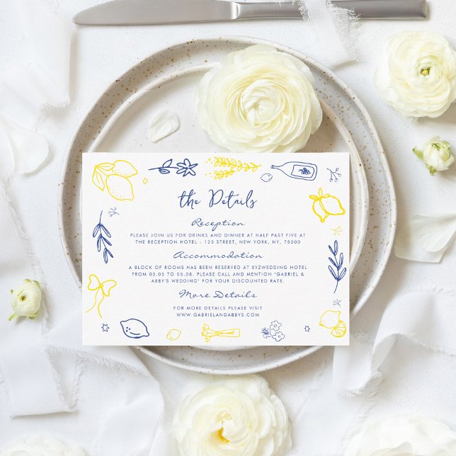 Hand Drawn Italian Handwriting Wedding Details Enclosure Card (Creator Uploaded)
