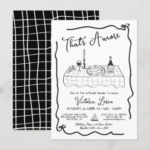 Hand Drawn Italian Pizza Wine Dinner Party Invitation