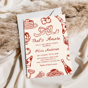 Hand Drawn Italian That's Amore Bridal Shower Invitation