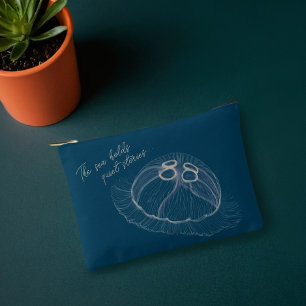 Hand drawn Jellyfish Art  Accessory Pouch