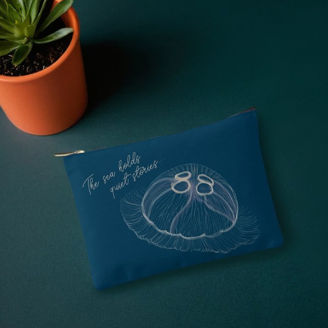 Hand drawn Jellyfish Art  Accessory Pouch (Creator Uploaded)