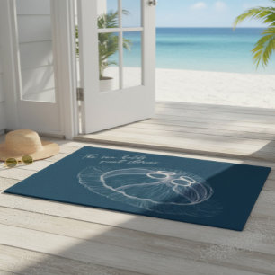 Hand drawn Jellyfish Art  Doormat