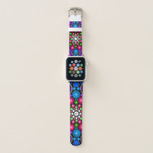 Hand Drawn Jewelled Dot Mandala Apple Watch Band