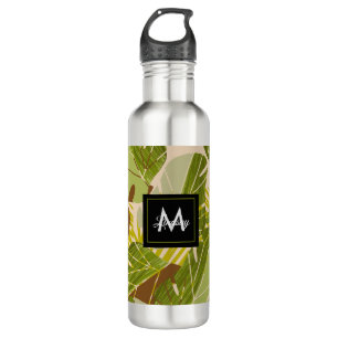 Hand Drawn Jungle Greenery Brown Leaf 710 Ml Water Bottle