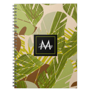 Hand Drawn Jungle Greenery Brown Leaf   Notebook