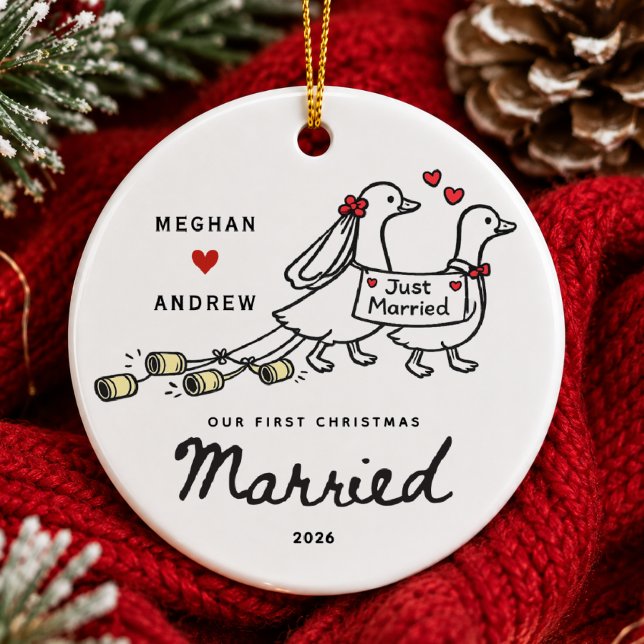 Hand Drawn Just Married Ornament (Creator Uploaded)