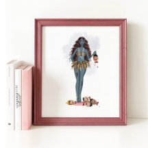 Hand drawn Kali maa, Indian art