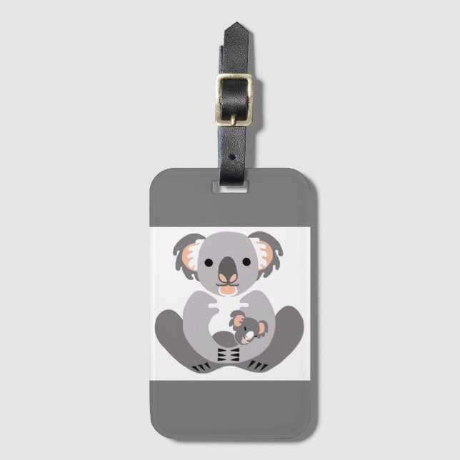 Hand drawn - KOALA -  Animal lover - Marsupial - Luggage Tag (Front Vertical)
