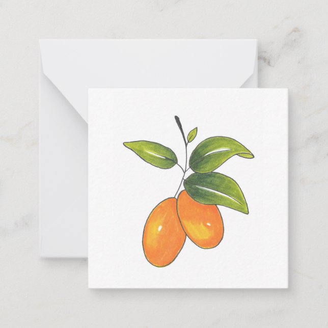 Hand Drawn Kumquats Card (Front)