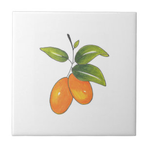 Hand Drawn Kumquats Tile