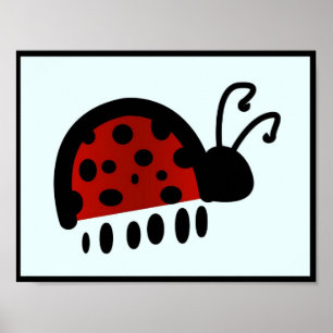 Hand Drawn Ladybug Nature Art Poster
