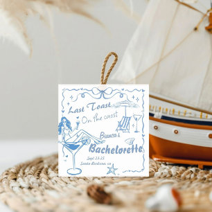Hand Drawn Last Toast On The Coast Bachelorette  Favour Tags