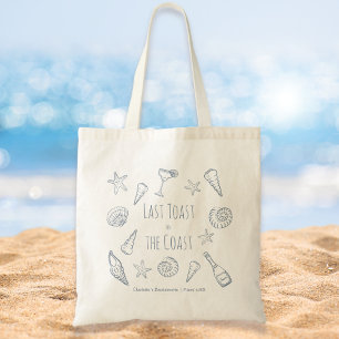 Hand Drawn Last Toast on the Coast Bachelorette Tote Bag