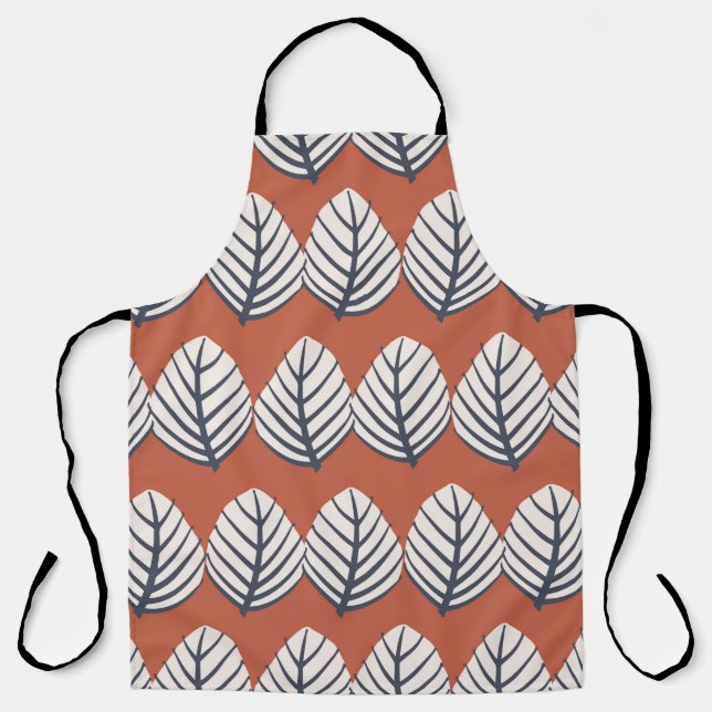 Hand drawn leaf motif seamless pattern  apron (Front)