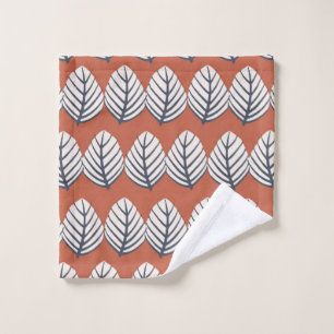 Hand drawn leaf motif seamless pattern wash cloth