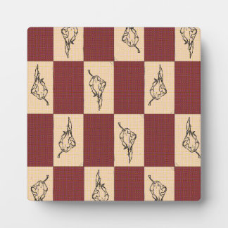 Hand drawn leaf tiled pattern plaque