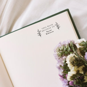 Hand-drawn Leaves From The Library Of Custom Name Self-inking Stamp