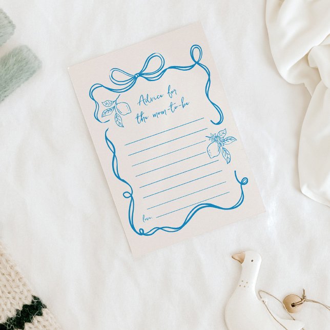 Hand Drawn Lemon Baby Shower Advice for Mum Card (Creator Uploaded)