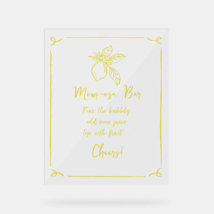 Hand Drawn Lemon Baby Shower Mum-osa Bar Acrylic Sign