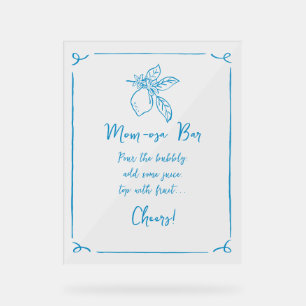 Hand Drawn Lemon Baby Shower Mum-osa Bar Acrylic Sign