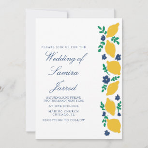 Hand-Drawn Lemon Botanical Abstract Wedding