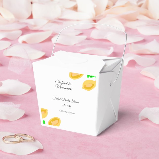hand drawn lemon leaves add QR bridal shower Favour Box (Wedding)