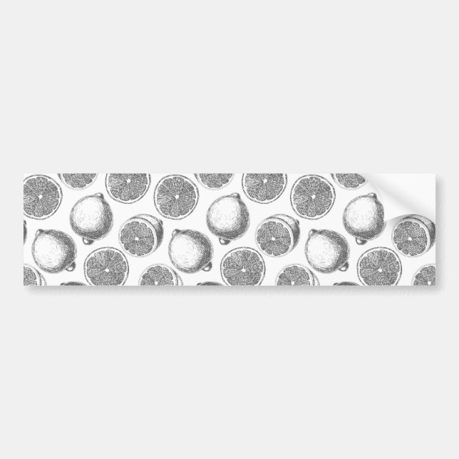 Hand drawn lemon pattern bumper sticker (Front)