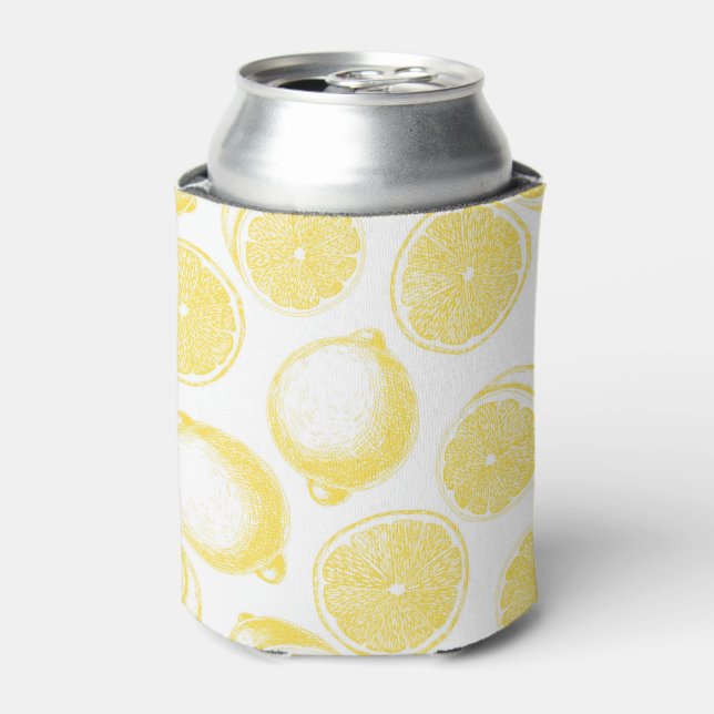 Hand drawn lemon pattern can cooler (Can Front)