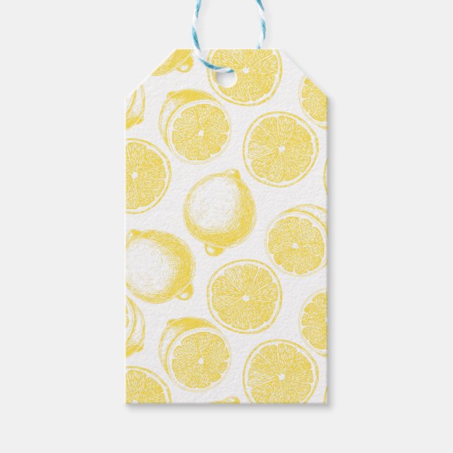 Hand drawn lemon pattern gift tags (Front)