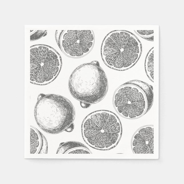 Hand drawn lemon pattern napkin (Front)