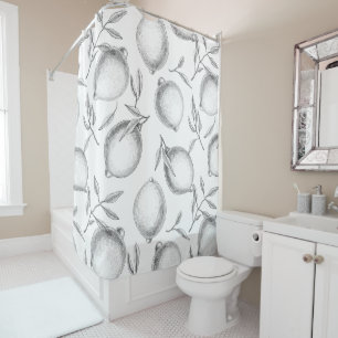 Hand drawn Lemon pattern Shower Curtain