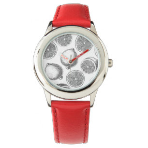 Hand drawn lemon pattern watch
