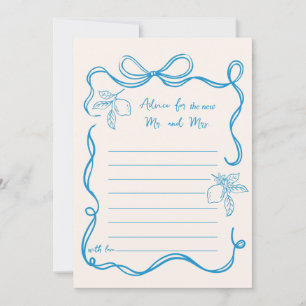 Hand-drawn Lemon Wedding Advice Card