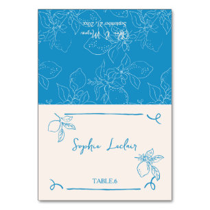 Hand Drawn Lemon Wedding Guest Place Card