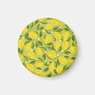 Hand Drawn Lemons Colourful Wallpaper Magnet